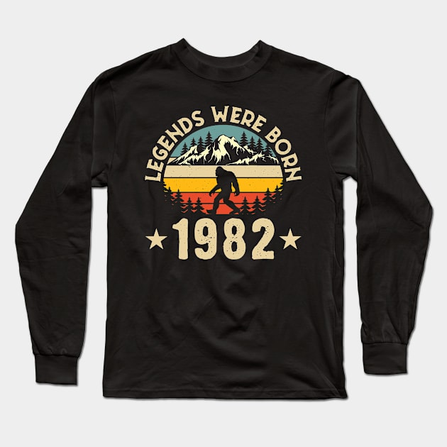 Bigfoot, Legends were born in 1982 Long Sleeve T-Shirt by Dylante